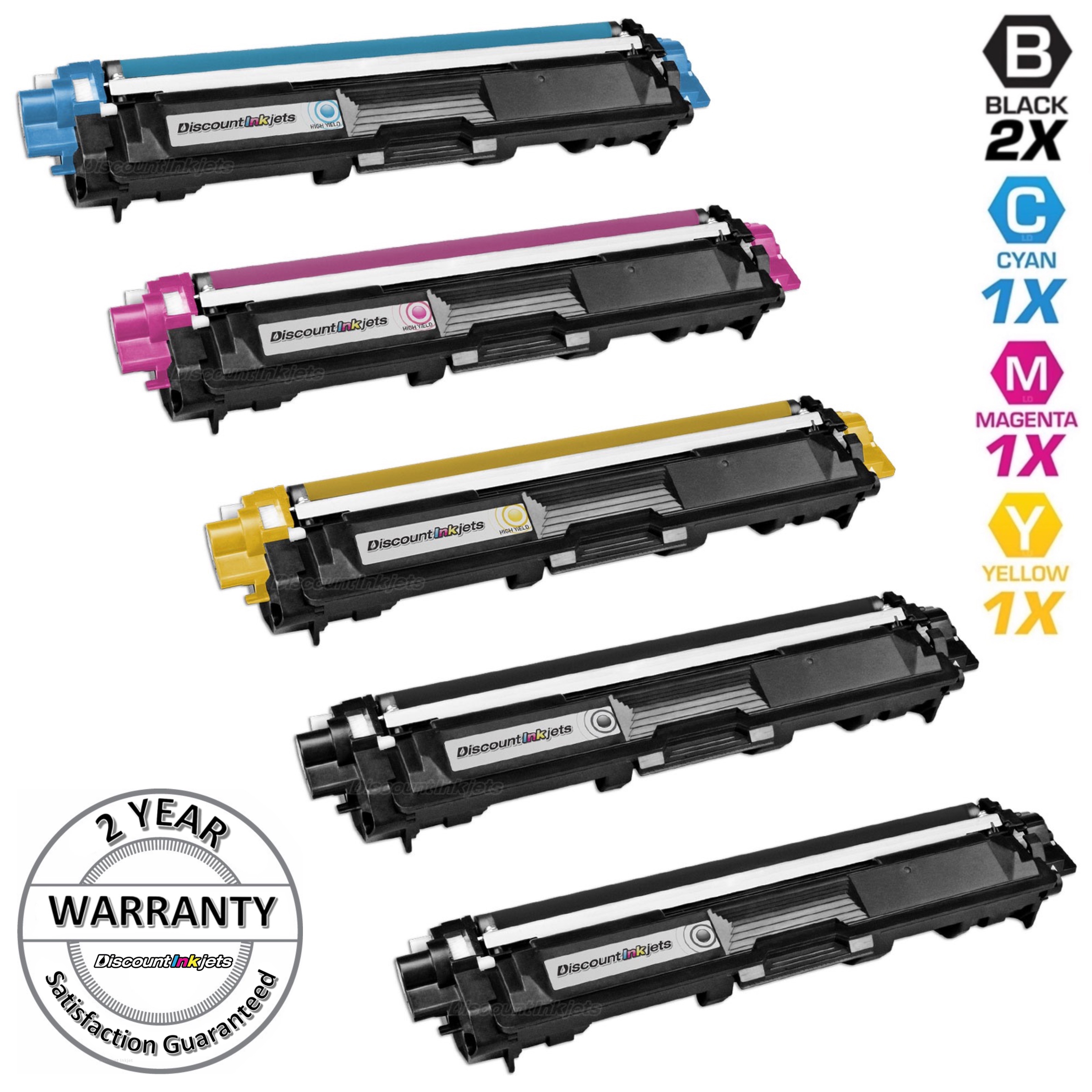 5PK Brother HL-3170CDW 3140CW MFC-9340CDW Ink Cartridge TN225 TN221 Color Toner Toner Cartridges 